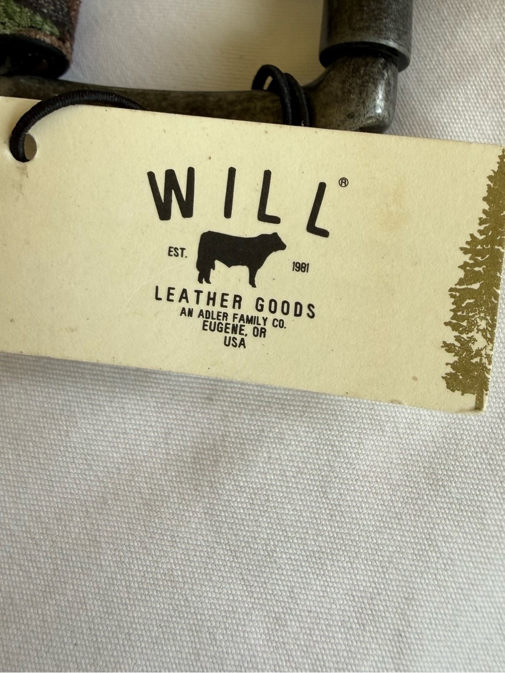 Will Leather Goods Camouflage Green Brown & Tan Leather Men’s Belt Size 36 - Picture 9 of 13